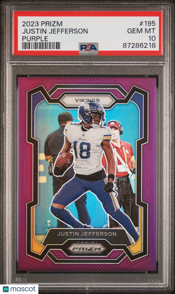 2023 Panini Prizm Justin Jefferson #195 Purple PSA 10