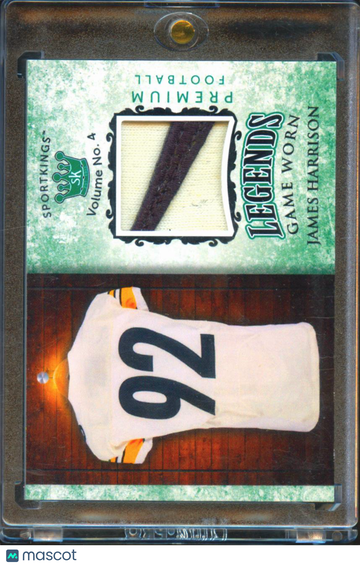 James Harrison 2011 Sportkings Series D Legends Memorabilia Premium Game Worn Jersey Patch /5 Pittsburgh Steelers