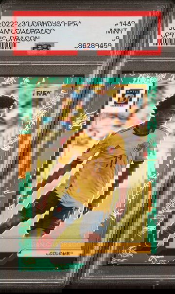 2022-23 Donruss Soccer Optic Dragon 7/8 Juan Cuadrado #148 Colombia PSA 9