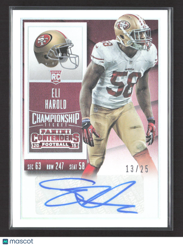 2015 Panini Contenders Football Championship Ticket Eli Harold #130 /25 RC