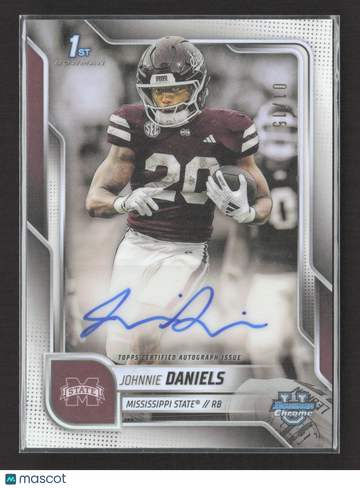 2025 Topps Bowman University Chrome Football Johnnie Daniels #BCA-JDA 1st Bowman