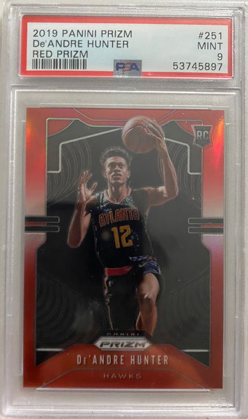 2019 Panini Prizm De’Andre Hunter Red Prizm /299 PSA 9 MINT