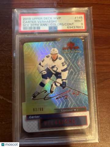 2019-20 Upper Deck MVP Carter Verhaeghe #145 Rookie PSA 9