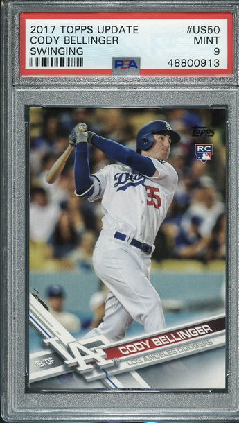 2017 Topps Update Cody Bellinger Swinging Rookie PSA 9 Mint
