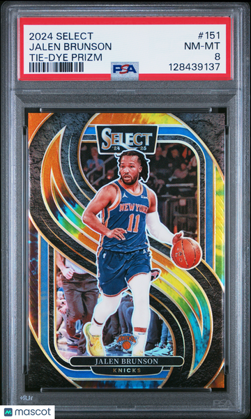 2024 Panini Select Jalen Brunson #151 Tie Dye Prizm PSA 8