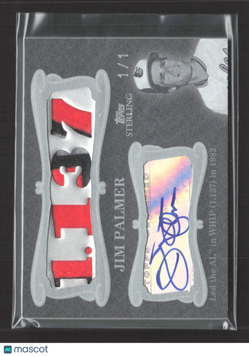 2008 Topps Sterling Jim Palmer #4CSA-83 Career Stats Autograph Relics Authentic Game-Used Memorabilia 2/3 Auto