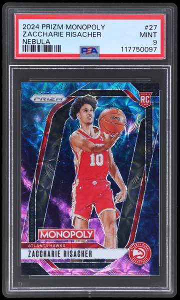 2024 Panini Prizm Monopoly Zaccharie Risacher Nebula PSA 9