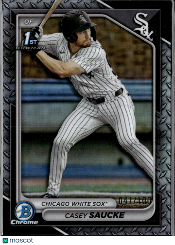 Casey Saucke 2024 Bowman Chrome Black Diamond Refractor /100 Chicago White Sox