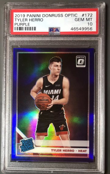 2019 OPTIC BASKETBALL Tyler Herro BLUE HOLO PSA 10