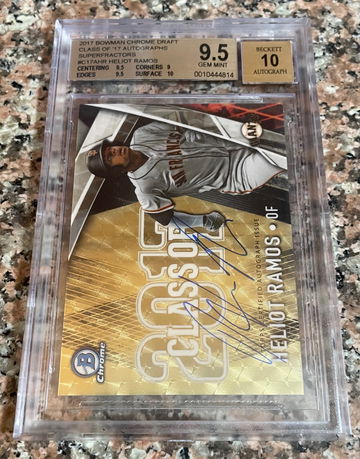 2017 Bowman Chrome Draft CLass of '17 Autographs Superfractors Heliot Ramos BGS 9.5 Gem Mint Autograph 10