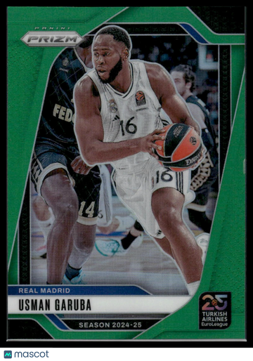 2024-25 Panini Prizm Euroleague Usman Garuba #77 Green Prizm