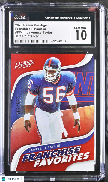 2023 Panini Prestige Lawrence Taylor #FF-11 Xtra Points Red /399 CGC 10