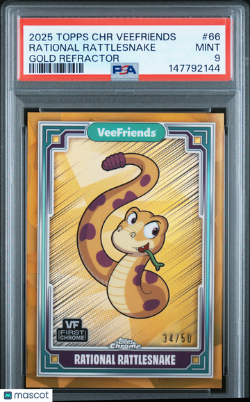 2025 Topps Chrome Veefriends Rational Rattlesnake #66 Gold Refractor PSA 9