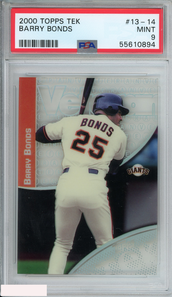 2000 TOPPS TEK BARRY BONDS #13-14 SAN FRANCISCO GIANTS PSA 9 MINT POP 1