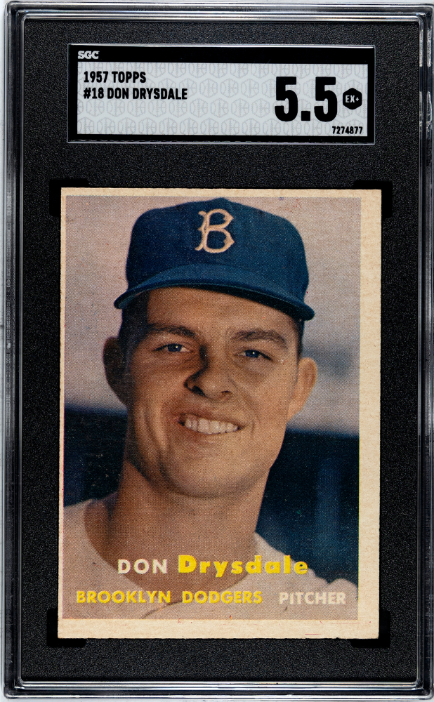 1957 Topps Don Drysdale ROOKIE #18 SGC 5.5 EX+