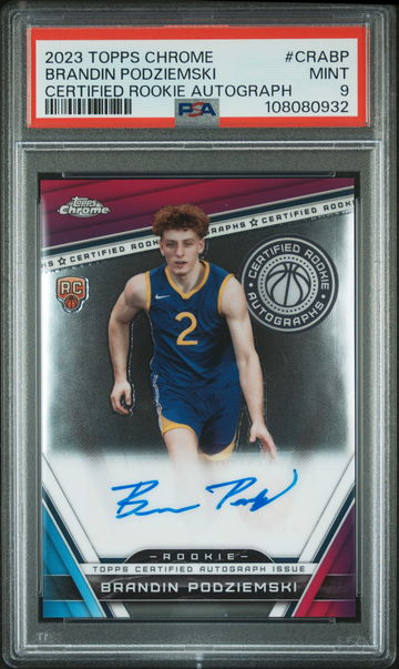 2023 Chrome Rookie Autographs Brandin Podziemski #CRABP PSA 9