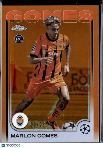 Marlon Gomes 2025 Topps Chrome UEFA RC Orange /25 FC Shakhtar Donetsk