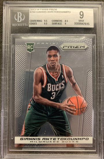 GIANNIS ANTETOKOUNMPO PRIZM ROOKIE BGS 9 MINT w/sub 9.5s