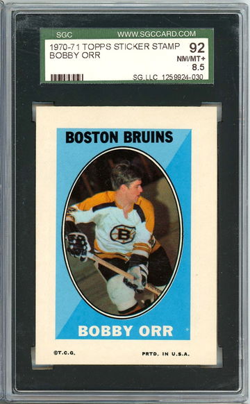 1970 Topps OPC Sticker Stamp Bobby Orr SGC 92 P1241