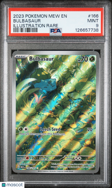 2023 Pokemon Scarlet & Violet 151 Bulbasaur Illustration Rare PSA 9 #166/165