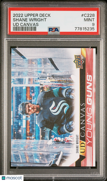 2022-23 Upper Deck UD Canvas Shane Wright #C228 Young Guns Rookie PSA 9