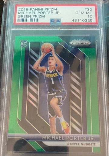 Michael Porter Jr 2018-19 Prizm Green RC PSA 10