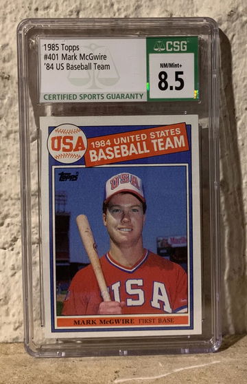 1985 Topps, #401 Mark McGwire  USA CSG 8.5 Graded card 