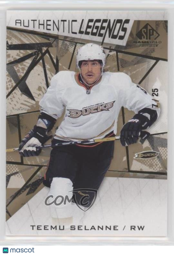 2021-22 Upper Deck SP Game Used Teemu Selanne #104 Gold Fragment 7/25 Parallel/Variety Base Set