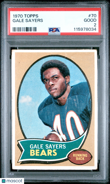 1970 Topps Gale Sayers #70 Low Pop Hall of Fame Vintage PSA 2