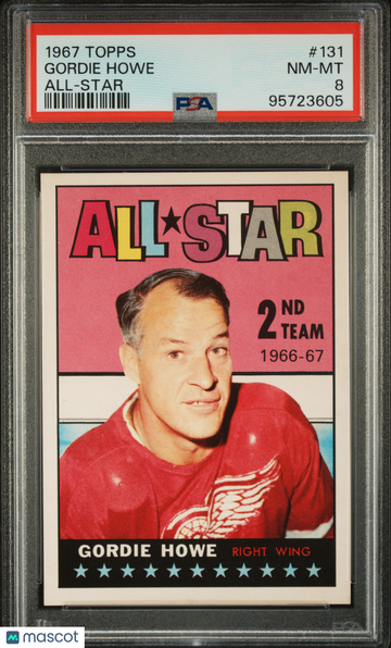 1967 Topps Gordie Howe #131 All Star PSA 8