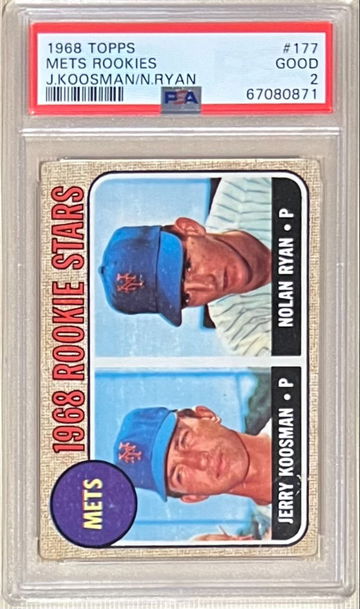1968 Topps #177 Nolan Ryan/Jerry Koosman PSA 2 rookie card RC