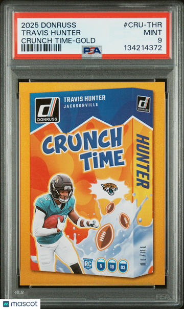 2025 Panini Donruss Crunch Time Travis Hunter #CRU-THR Gold /10 PSA 9