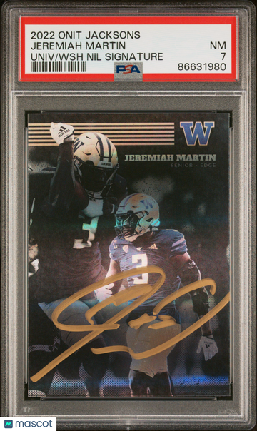 2022 Onit University Of Washington Nil Signatures Jeremiah Martin PSA 7 Low Pop