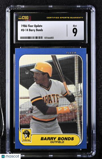 1986 Fleer Update Barry Bonds #U-14 Rookie RC XRC CGC 9