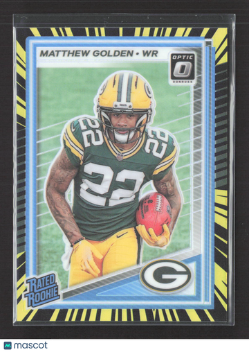 2025 Panini Donruss Optic Prizm Matthew Golden #205 Yellow Shock /75