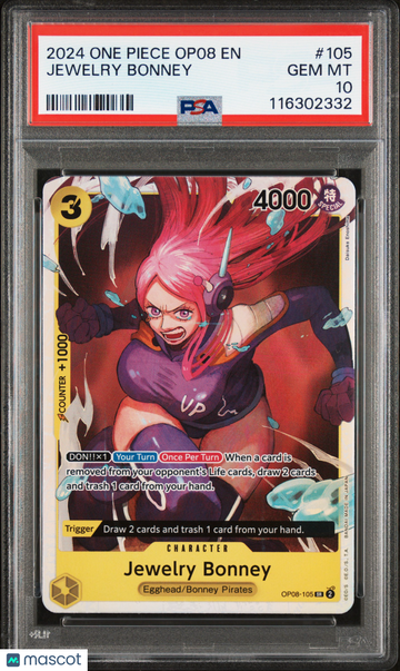 2024 One Piece Op08-Two Legends Jewelry Bonney PSA 10 #105