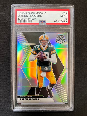 2020 Panini Mosaic - Aaron Rodgers - Silver Prizm PSA 9 Mint