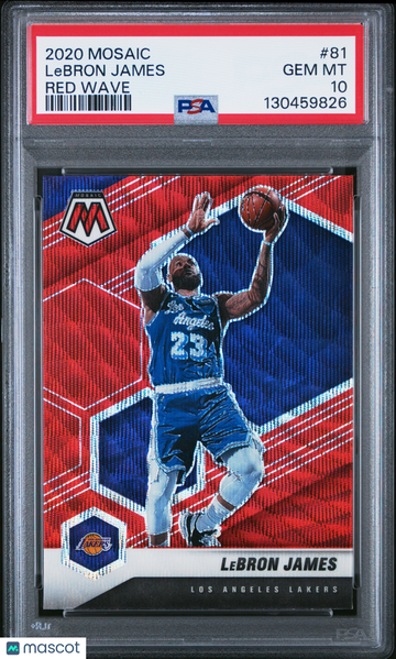 2020 Panini Mosaic LeBron James #81 Red Wave PSA 10