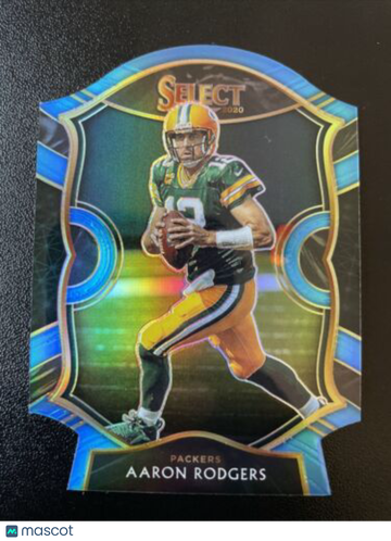 Aaron Rodgers Select 2020 Concourse Light Blue Die Cut Prizm #12 JETS Superstar