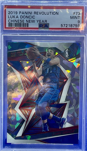 2019-20 Panini Revolution CHINESE NEW YEAR LUKA DONCIC CRACKED ICE PSA 9 MINT SP