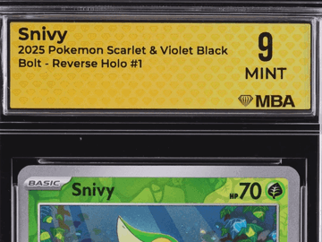 Graded Pokemon Trading Card 2025 Scarlet & Violet Black Bolt Snivy Reverse Holo MBA 9 #1