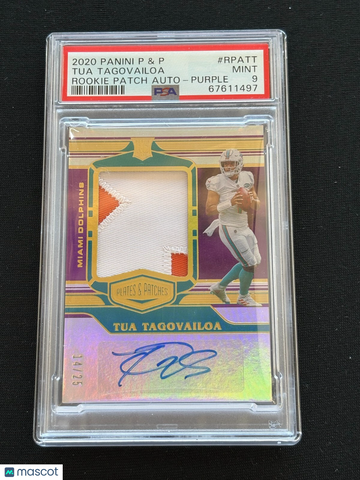 2020 Panini Plates & Patches Rookie Patch Autographs Tua Tagovailoa #RPATT Patch Rookie PSA 9