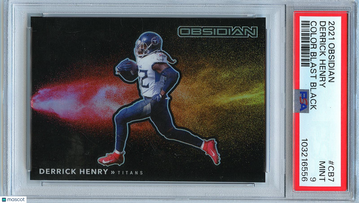2021 Panini Obsidian Color Blast Black Derrick Henry #CB7 PSA 9