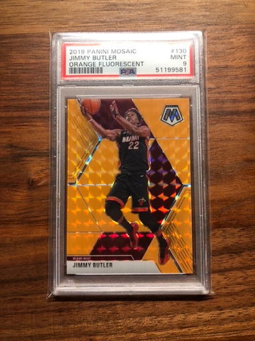 2019 Mosaic Orange Fluorescent Jimmy Butler PSA 9 