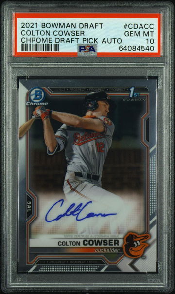 2021 BOWMAN DRAFT AUTO Colton Cowser PSA 10