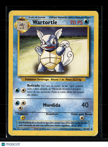 1999 Base Set Wartortle Uncommon Portuguese #42/102