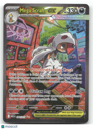 2026 Mega Evolution – Ascended Heroes Mega Scrafty EX Etched Secret Rare SAR #285/217
