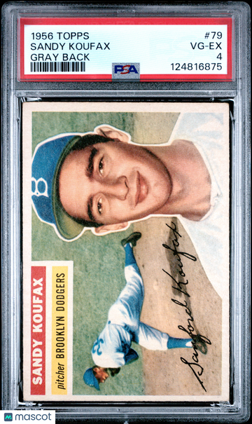 1956 Topps Sandy Koufax #79 Gray Back PSA 4