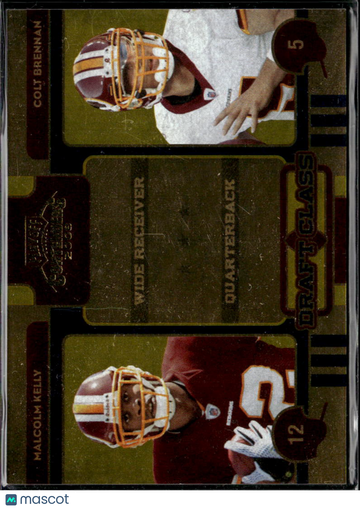 Malcolm Kelly Colt Brennan 2008 Playoff Contenders Draft Class Gold /100 Washington Redskins