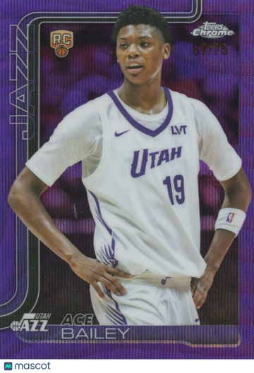 2025-26 Topps Chrome Ace Bailey #67 Purple Wave Rookie
